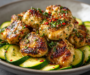 Garlic Butter Chicken Bites With Zucchini Delight